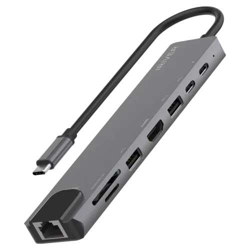 아이리버 USB C A타입 5Gbps HDMI 4K PD 100W 패스스루 DeX 지원 8in1 메탈프레임 멀티 허브, 단일색상, 1개