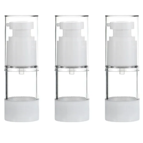 27리빙 진공 여행 휴대용 소분 로션 펌핑용기 30ml, 3개, 화이트 + 투명
