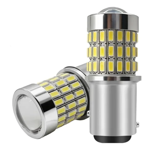 BAY15D P21/5W 자동차 렌즈 LED 전구 12V 6000K 슈퍼밝기 미니 사이즈 플러그앤플레이, 1157, 2개