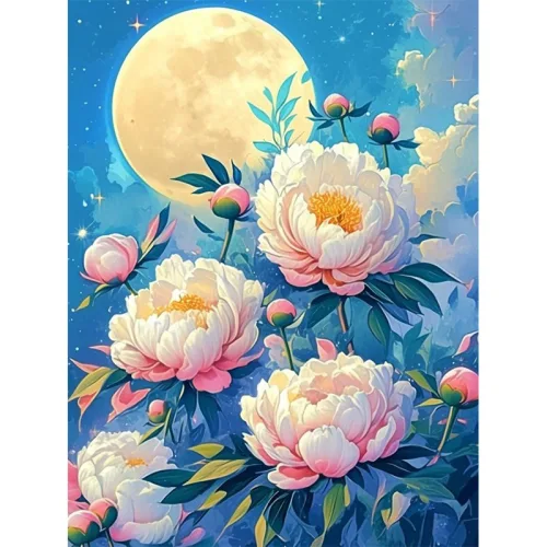 뉴타임즈 보석 자수 캔버스형 포함 상자 30X40cm 수공예 애호가 DIY 특별한 선물 가정 장식품 다이아몬드 페인팅, 1개, 꽃 00442