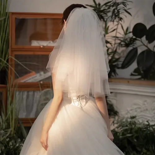 풍성한 웨딩 면사포 브라이덜샤워 셀프 웨딩 촬영 베일