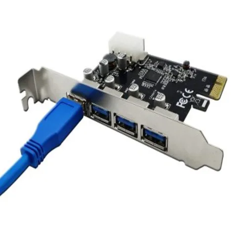 USB3.0 4P PCIE 익스프레스 카드 데스크탑 PC 컴퓨터, 단일상품, 1개