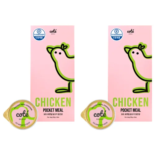 꼬뜨 강아지 전연령용 포켓밀 장건강 습식사료 6p, 닭, 300g, 2개