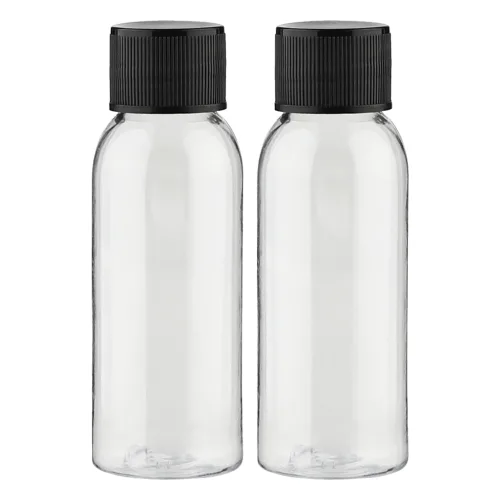 단마개 플라스틱 용기 30ml, 60개, 투명 + 블랙