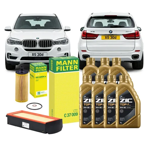 BMW X5 30d 13.10-18.07 X5 xDrive 30d F15 N57D30A 디젤 엔진오일세트 만필터+지크탑, 1L