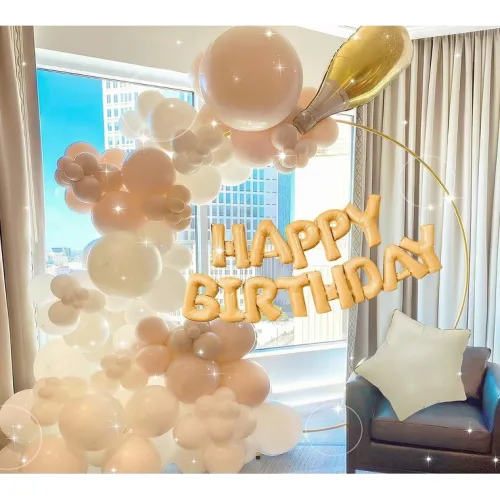 디어시즌 고급형 생일파티 풍선 세트, 1세트, 샴페인 골드