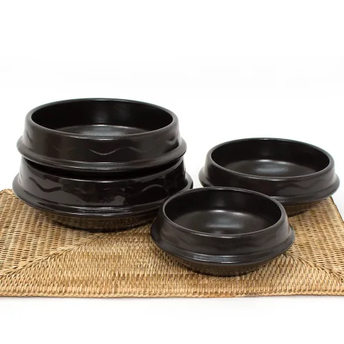 경산세라믹 초강도내열 오모가리 업소용뚝배기 비빔기 찌개솥 뚝배기공장, 1개, 받침1호