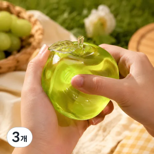 펫더월드 초말랑 하트 사과 스퀴시 말랑이 스트레스볼 손맛 추천, 3개, 150g, 청사과