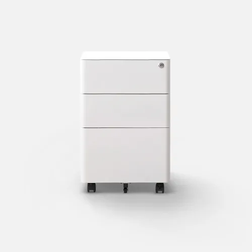 올즈 큐브 프리미엄 스틸서랍 400, 화이트, 3단