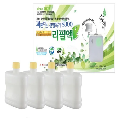 [숲에서] 프리미엄 피톤치드 산림욕기 S300 리필액, 1세트, 600ML/4개, 600ml