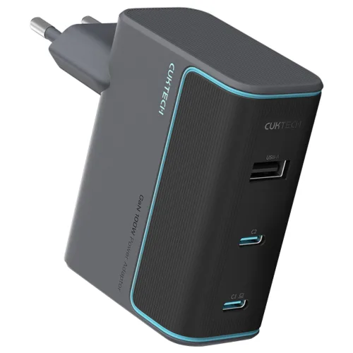 쿡테크 10 GaN 충전기 100W 멀티 3포트 C타입 초고속 PPS PD3.0 충전기/아이폰16 갤럭시 S26 고속충전 충전기 맥북 노트북 지원, 1개, 2C1A
