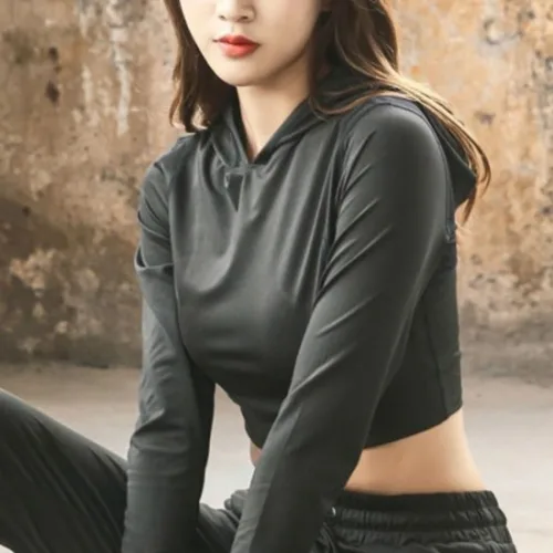 (스타일하우스)트레이닝복 츄리닝 운동 스포츠 크롭 여성 후드 긴팔 티셔츠