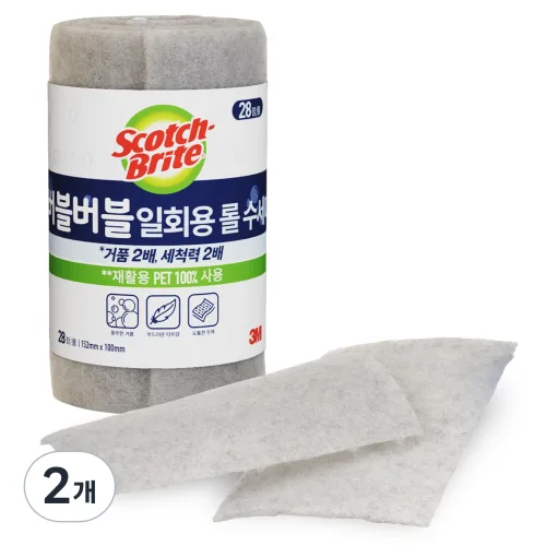 스카치브라이트 3M 버블버블 일회용 롤 수세미
