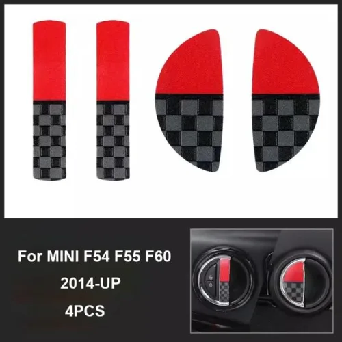 미니 쿠퍼 JCW 클럽맨 F54 F55 F60 컨트리맨 R55 R56 R58 R59 R60 R61용 가죽 자동차 도어 핸들 스티커 인테리어 스티커