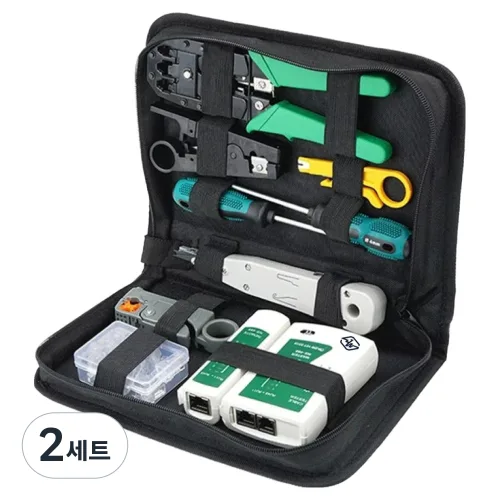 종원 랜 압착기 랜테 스터기 커넥터 인터넷랜선 네트워크 공구 랜툴세트 RJ45, 2세트