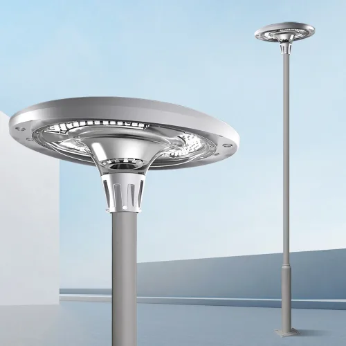 나눔조명 태양광 UFO 가로등 헤드 태양열 공원 투광등 LED 조명 일체형 기둥 1200W (그레이-무광) 4M, 태양광 UFO-1200W + 기둥 (그레이-무광) 4M