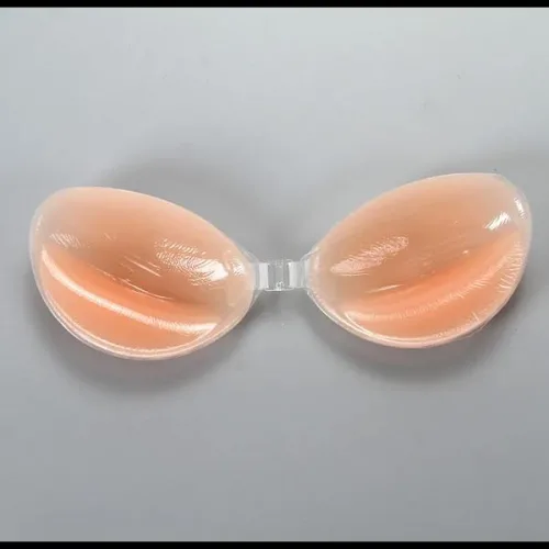 여성용 누브라 실리콘 브라 - 셀프 접착식 백리스 스트랩리스 푸쉬업 브라 앞면 잠금 장치가 있는 투명 젤 패드