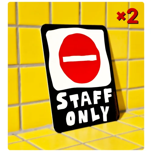 PIOZ 영문 알루미늄 표지판 (STAFF ONLY), 2개, 출입금지