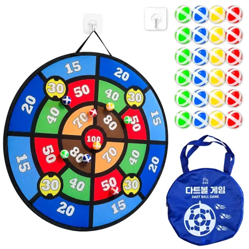 준비끝 대형 다트볼 게임 벨크로볼 24p, 1개, 혼합색상