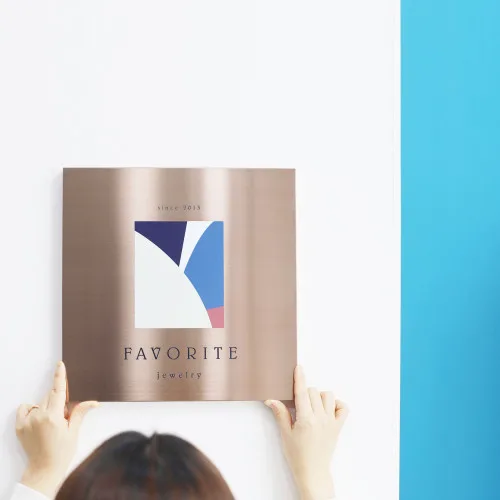 미니멀사인 스테인리스 미니간판 카페현판 회사간판 제작 문패 실외, 03 스텐 헤어라인 브론즈