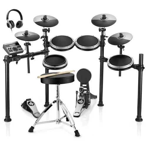 Donner DED-200 듀얼존 저소음 전자 드럼 세트 450사운드, 31드럼킷, 스툴+헤드폰 포함, 온라인 레슨, 1세트