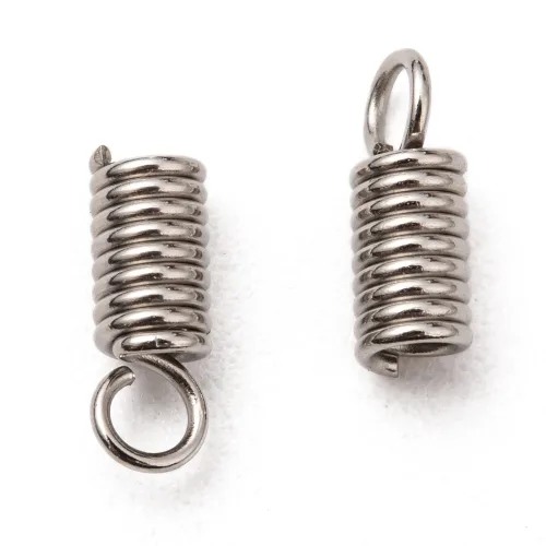 1000개 변색 방지 304 스테인리스 스틸 코일 코드 단자,스테인리스 스틸 색상,10x4mm,구멍 크기:2.5mm