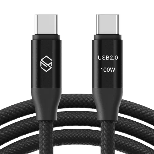 신지모루 E Marker 칩 100W C to C PD 초고속충전 케이블, 2m, 블랙, 1개