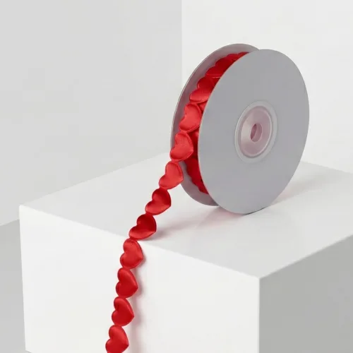 리본공간 캔디 하트 포인트 리본 15mm, 1개, 9m, 4.체리팝 레드
