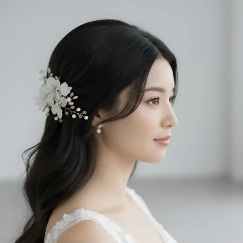 꿀이네 웨딩 헤어핀 꽃 코사지, 헤어장식