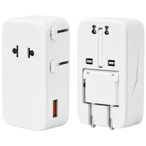 코릭스 여행용 멀티어댑터 초슬림 4in1 PD 25W USB-C 2포트 해외여행용, 화이트, 1개