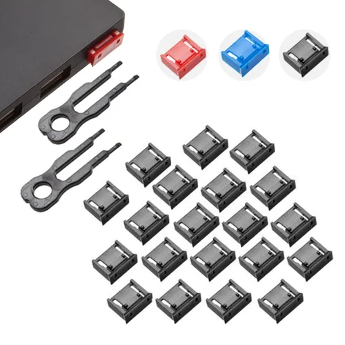 Data Keeper USB포트락 키2개+잠금알20개 블랙 블루 레드 잠금장치 물리적 보안