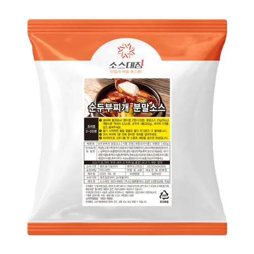 소스대장 순두부찌개 분말 소스, 1개, 500g