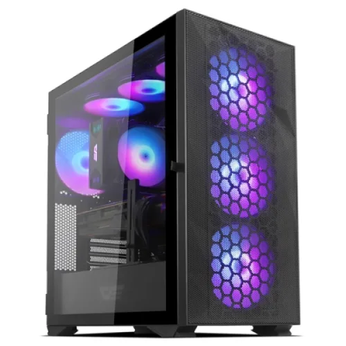 다크프래쉬 RGB 강화유리 미들케이스 블랙 DARKFLASH DLX21 RGB MESH 강화유리 트윈 도어