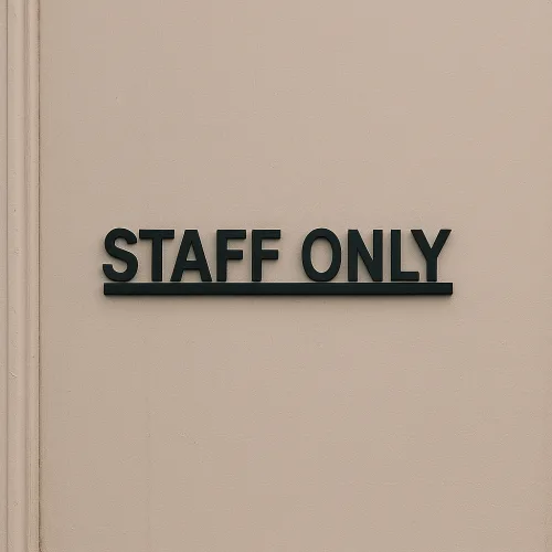 STAFF ONLY 관계자 외 출입금지 레터링 스카시 안내간판 (21x3cm), 1개, STAFF ONLY [블랙]