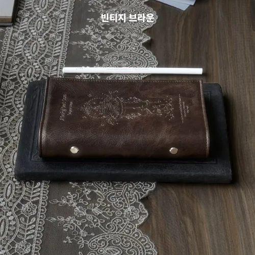sAmue 빈티지 바인더 노트 6공 앤틱 A6 다이어리, 1개, 빈티지 브라운