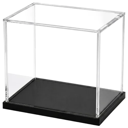 투명 아크릴 피규어 전시 케이스 블랙 베이스 먼지차단 조립식 장식장, 1개