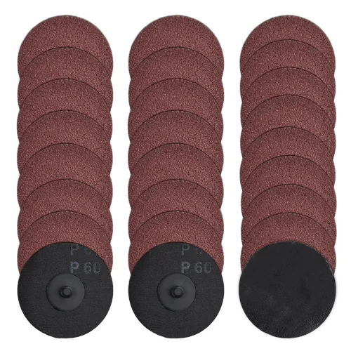 SPEEDWOX 25pcs 3인치 60방 R타입 롤락 샌딩 디스크 세트 어댑터 및 백킹 패드 포함 다이 그라인더용, 25개