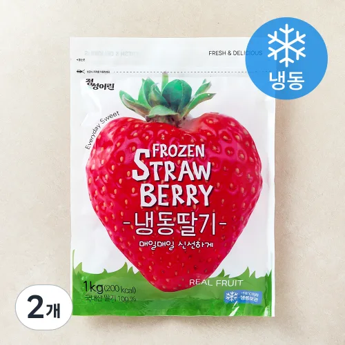[로켓프레시] 국내산 딸기 (냉동), 1kg, 2개