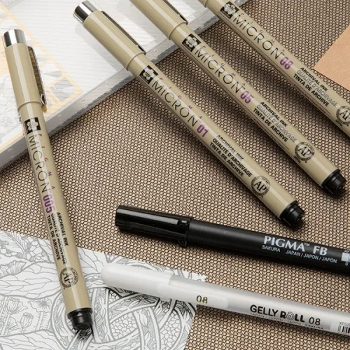 (SAKURA) 사쿠라 피그마 마이크론 펜 검정 (1자루) 일러스트펜 Pigma MICRON, 005 (0.2mm)