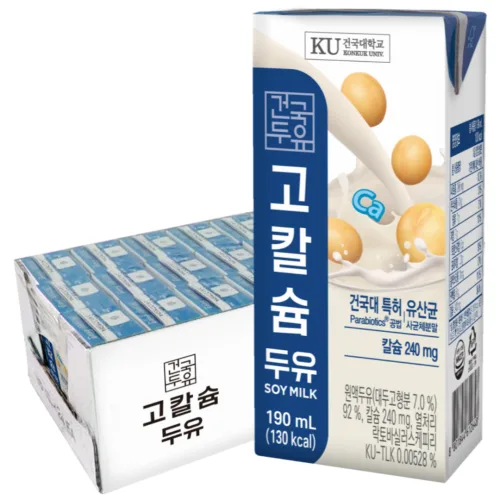 [건국우유] 고칼슘두유 190ml 24팩, 190ml, 24개