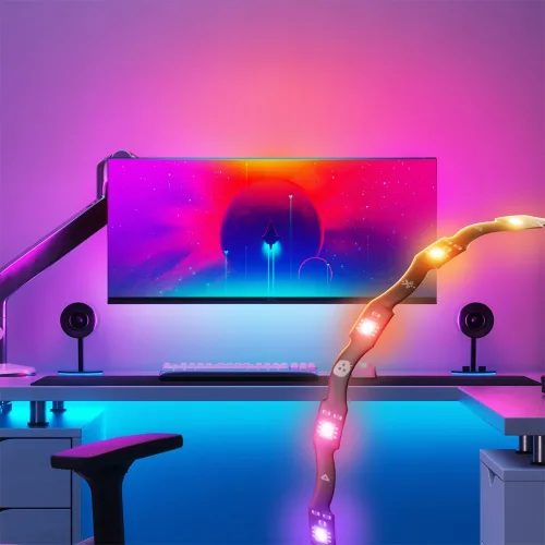 나노리프 4D PC 모니터조명 반응형 LED 라이트스트립 게이밍조명 RGB조명, 1개, 블랙