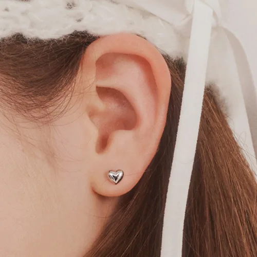VARAM [한쌍] 통통 하트 귀걸이 써지컬 316L 스틸