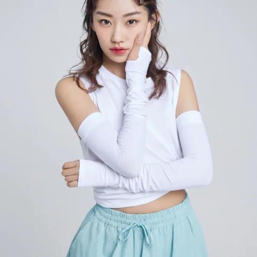 ZAUO 자외선 차단 팔토시 여름 쿨 아이스실크 운전용 암슬리브 남녀공용 UV차단 쿨토시, 1세트, 화이트