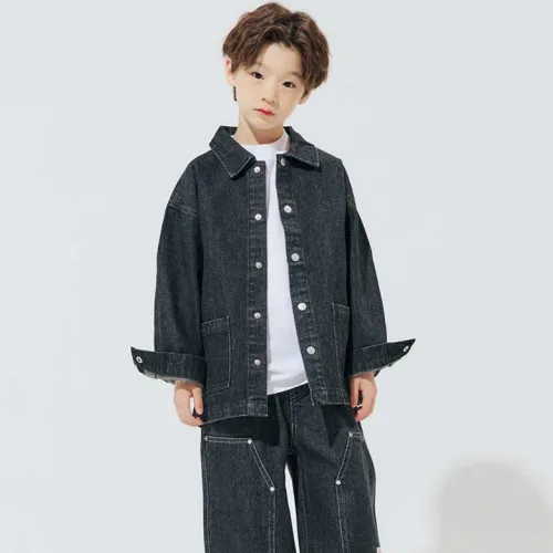 바브키즈 주머니데님남방