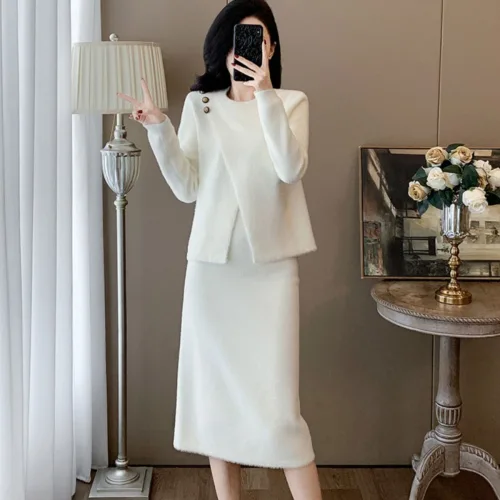 708090 여성 스커트 세트 머메이드 슬림핏 투피스세트