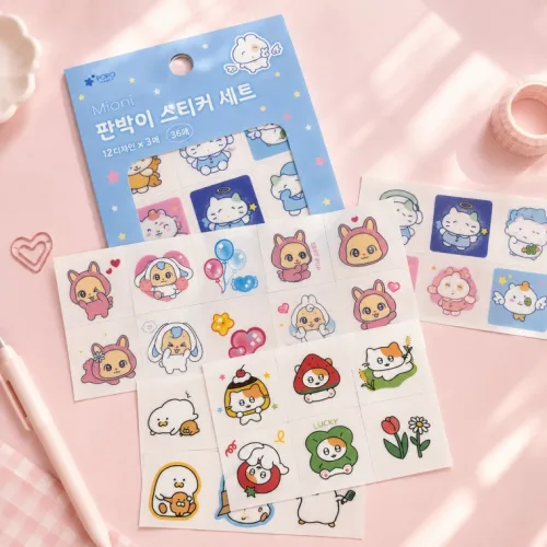 문질러서 붙이는 판박이 스티커 1세트 오리 고양이 동물 캐릭터 만화 다꾸 마꾸 폴꾸 탑꾸 꾸미기 diy