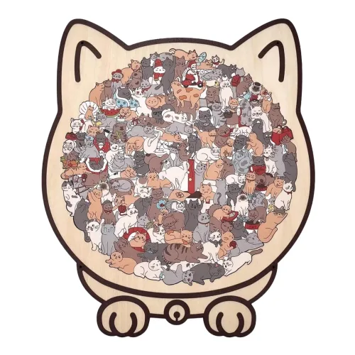 고양이 우드 직소 퍼즐, 모란디, 1개, 135피스