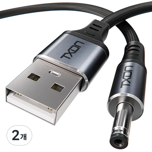 티엑스온 USB 전원케이블 DC 5v 외경 3.5mm 케이블, 1.2m, 2개