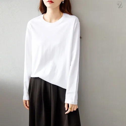 708090 여성용 순면 캐주얼 긴팔