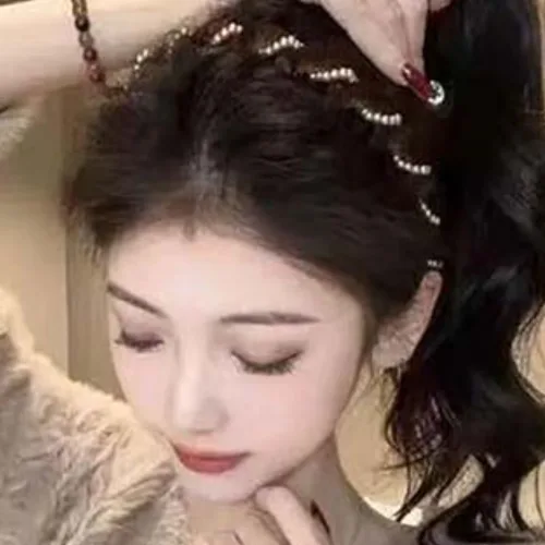루베이 인조 진주 빈티지 헤어밴드 미끄럼 방지 톱니 설계 무압박 착용 데일리 머리악세서리